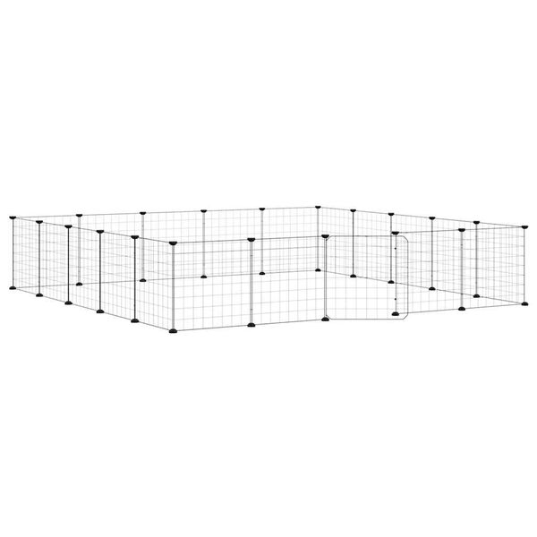 vidaXL Gaiola p/ animais de 20 pain&eacute;is c/ porta 35x35 cm a&ccedil;o preto