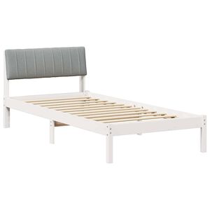 vidaXL Estrutura da cama Branco e cinza claro 90 x 200 cm