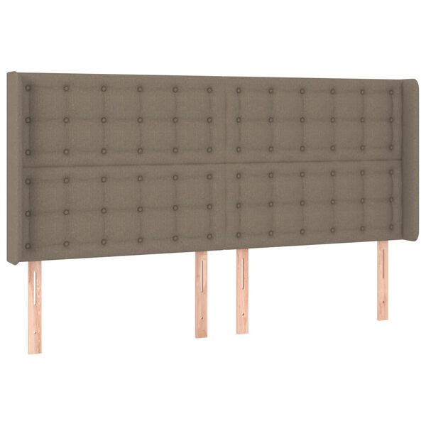 vidaXL Cabeceira cama abas tecido 183x16x118/128 cm cinza-acastanhado