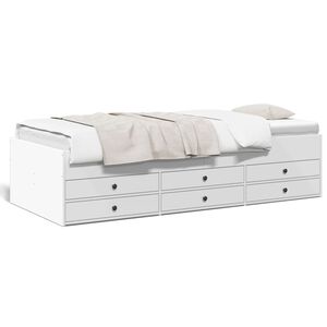 vidaXL Sof&aacute;-cama com gavetas sem colch&atilde;o 90x190 cm branco