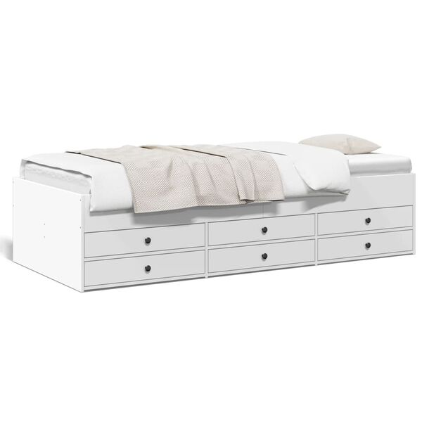 vidaXL Sof&aacute;-cama com gavetas sem colch&atilde;o 90x190 cm branco