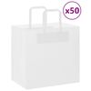 vidaXL Sacos de papel 50 unid com al&ccedil;as branco 26x17x25 cm