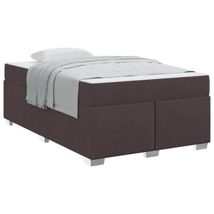 vidaXL Estrutura da Cama com colch&atilde;o Marrom Escuro 120 x 200 cm tecido