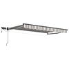 vidaXL Toldo retr&aacute;til manual com LEDs Cinza Claro e Branco