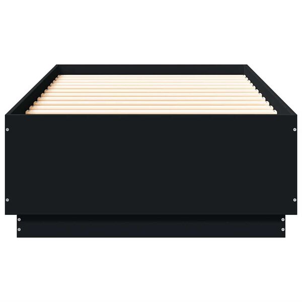 vidaXL Estrutura de cama 100x200 cm derivados de madeira preto