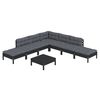 vidaXL 8 pcs conjunto lounge de jardim c/ almofad&otilde;es pinho preto