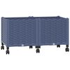 vidaXL Vaso de Jardim com Rodas Cinza Azul 80 x 40 x 48 cm PP