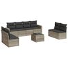 vidaXL 9 pcs conj. sof&aacute;s jardim com almofad&otilde;es vime PE cinzento-claro