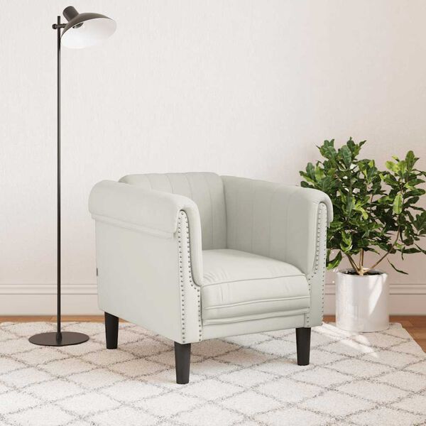 vidaXL Poltrona veludo cor creme