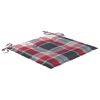 vidaXL Cadeiras jardim c/ almofad&otilde;es xadrez vermelho 4 pcs teca maci&ccedil;a