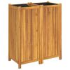 vidaXL Vaso/floreira de jardim com forro 84x42x100 cm ac&aacute;cia maci&ccedil;a