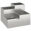 vidaXL Vaso de Jardim Prateado 100 x 100 x 60 cm A&ccedil;o inoxid&aacute;vel
