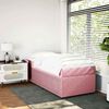 vidaXL Cama com molas/colch&atilde;o 90x190 cm veludo rosa