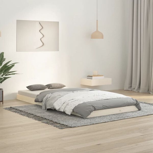 vidaXL Estrutura de cama 90x200 cm madeira de pinho maciça branco