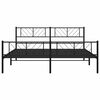 vidaXL Estrutura de cama com cabeceira e p&eacute;s 183x213 cm metal preto