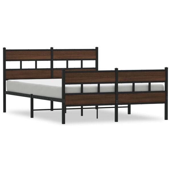vidaXL Cama sem colch&atilde;o com cabeceira e p&eacute;s 137x190 cm