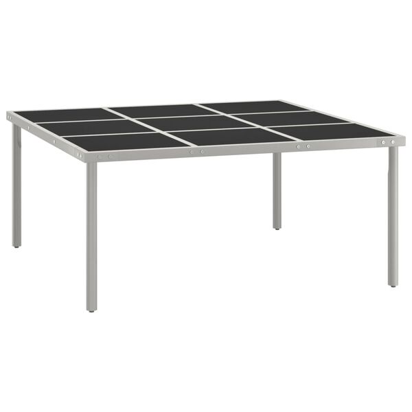 vidaXL Mesa de jantar para jardim 170x170x74,5 cm vidro e aço