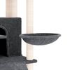 vidaXL Árvore p/ gatos c/ postes arranhadores sisal 154cm cinza-escuro