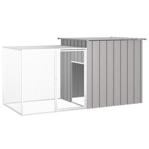 vidaXL Gaiola p/ coelhos 200x91x100 cm a&ccedil;o galvanizado cinzento