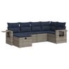 vidaXL 6 pcs conjunto sof&aacute;s de jardim com almofad&otilde;es vime cinzento