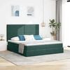 vidaXL Cama com Armazenamento Verde Escuro 180 x 200 cm Veludo