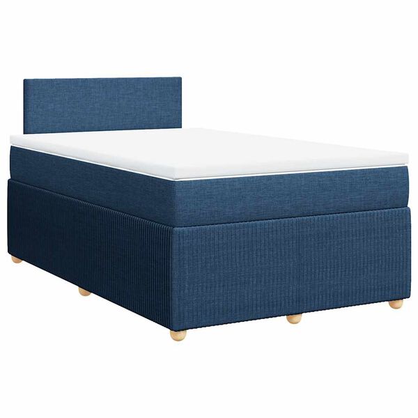 vidaXL Cama boxspring com colch&atilde;o 120x190 cm tecido azul