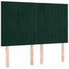 vidaXL Cama box spring c/ colch&atilde;o/LED 140x190 cm veludo verde-escuro