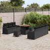 vidaXL Conjunto de Sof&aacute; de Jardim com almofada 10 pcs Preto