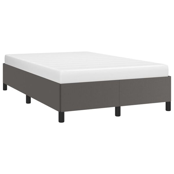 vidaXL Estrutura de cama 120x200 cm couro artificial cinzento