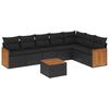 vidaXL 8 pcs conjunto sof&aacute;s de jardim com almofad&otilde;es vime PE preto