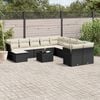 vidaXL 12 pcs conjunto de sof&aacute;s de jardim c/ almofad&otilde;es vime PE preto