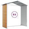 vidaXL Abrigo de jardim 191x555x198 cm a&ccedil;o galvanizado castanho-claro