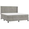 vidaXL Cama box spring c/ colch&atilde;o/LED 180x200 cm veludo cinzento-claro