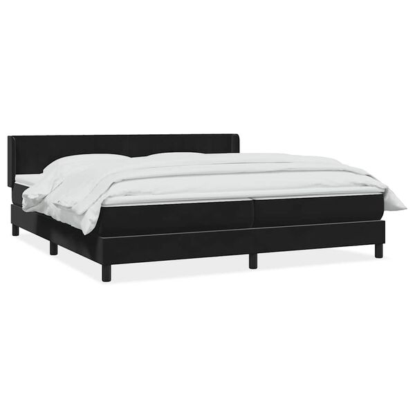 vidaXL Cama com molas colch&atilde;o 200x210 cm veludo preto