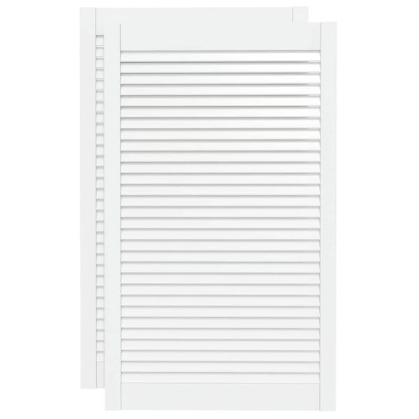 vidaXL Portas de arm&aacute;rio 2 pcs design de persiana pinho maci&ccedil;o branco