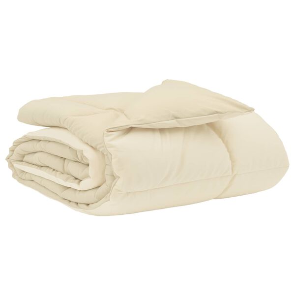 vidaXL Duvet de Ano Inteiro Colchonete Creme 220 x 260 cm Microfibra