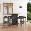 vidaXL 9 pcs conjunto de bar p/ jardim c/ almofad&otilde;es vime PE cinzento