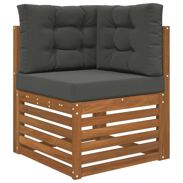 vidaXL Almofada para Sof&aacute; Externo 3 pcs Antracite Poli&eacute;ster