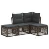 vidaXL Conjunto de Sof&aacute; de Jardim 4 pcs Cinzento vime PE