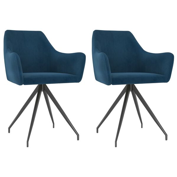 vidaXL Cadeiras de jantar 2 pcs veludo azul