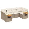 vidaXL 6 pcs conjunto de sof&aacute;s p/ jardim com almofad&otilde;es vime PE bege