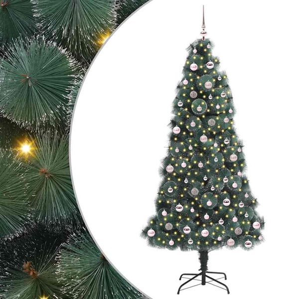 vidaXL &Aacute;rvore de Natal Artificial Pr&eacute;-iluminada com Conjunto de Bolas