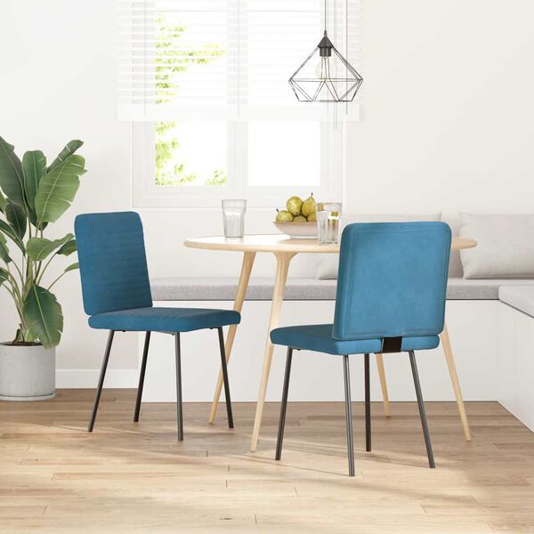 vidaXL Cadeiras de jantar 2 pcs veludo azul