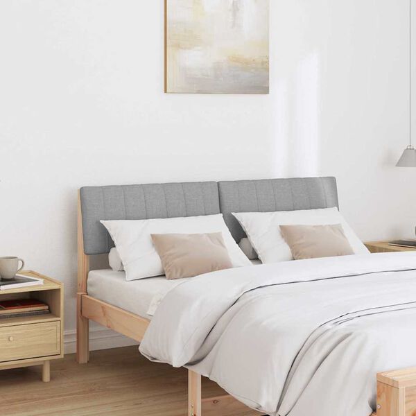 vidaXL Cabeceira estofada Cinzento-claro 135 cm