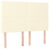 vidaXL Cama com molas/colch&atilde;o 140x190 cm couro artificial cor creme