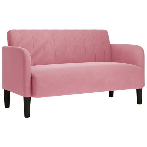 vidaXL Sof&aacute;-luvas 109 cm veludo rosa