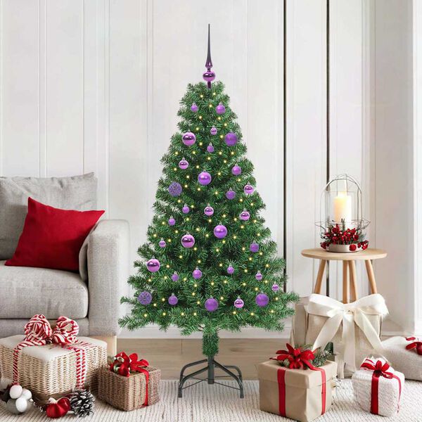 vidaXL &Aacute;rvore de Natal Artificial Verde 150 cm PVC, A&ccedil;o e Pl&aacute;stico