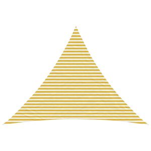 vidaXL Vela de Sombra 5 x 5 x 6 m HDPE Triangular Amarelo e Branco