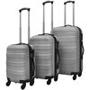 vidaXL Conjunto de tr&ecirc;s trolleys r&iacute;gidos, prateado
