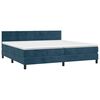 vidaXL Cama box spring c/ colch&atilde;o/LED 200x200 cm veludo azul-escuro